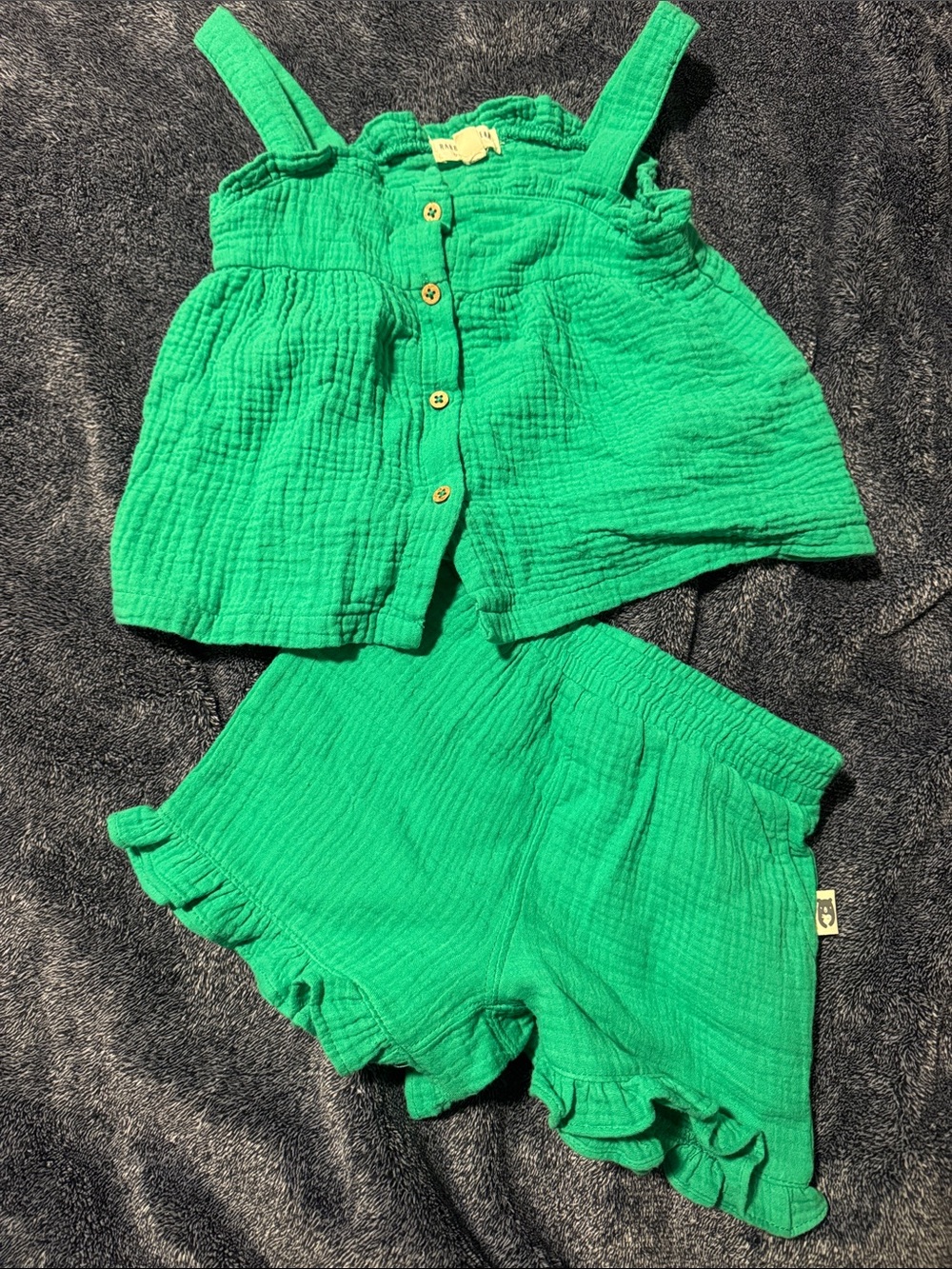 Girls' Green Ruffle Shorts - Kids Bottoms